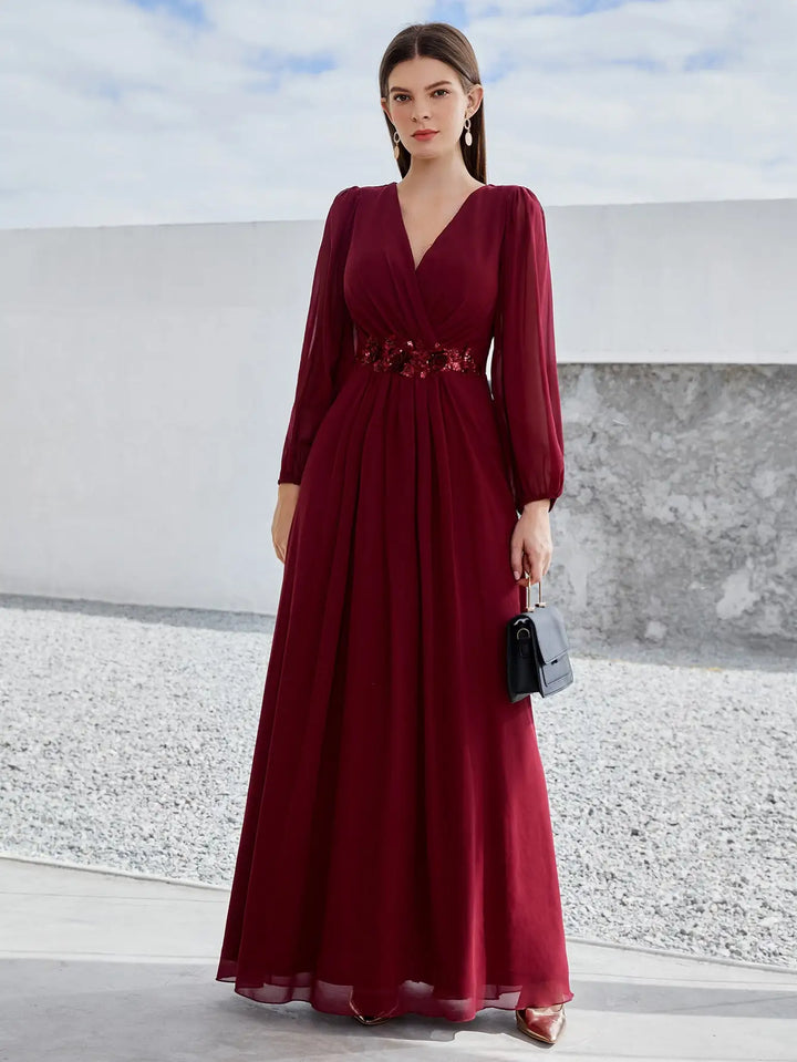 Refined Beaded Chiffon Bridesmaid Gown - All For Me Today Refined Beaded Chiffon Bridesmaid Gown - All For Me Today