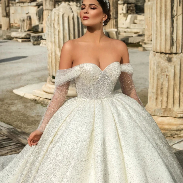 Sparkling Sequins Arabian Bridal Dress