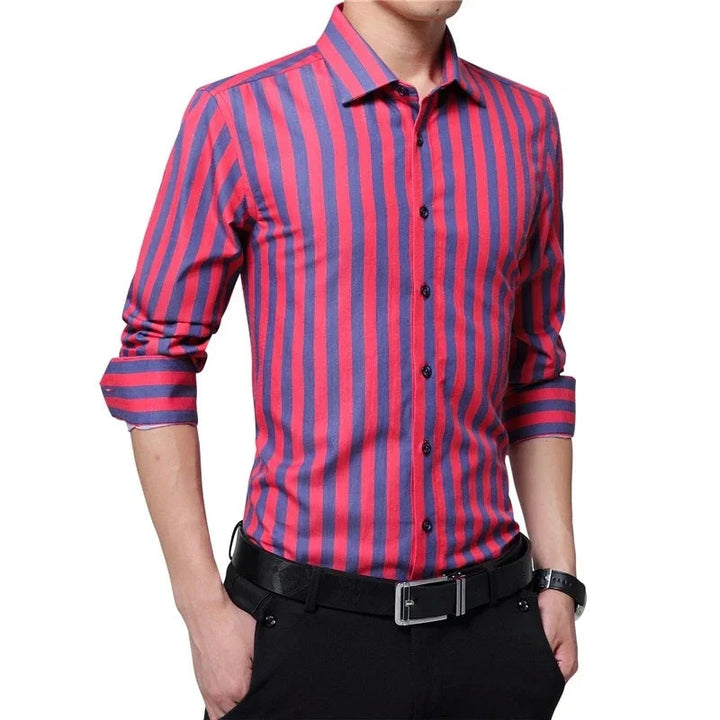 Striped Long Sleeve Cotton Shirts