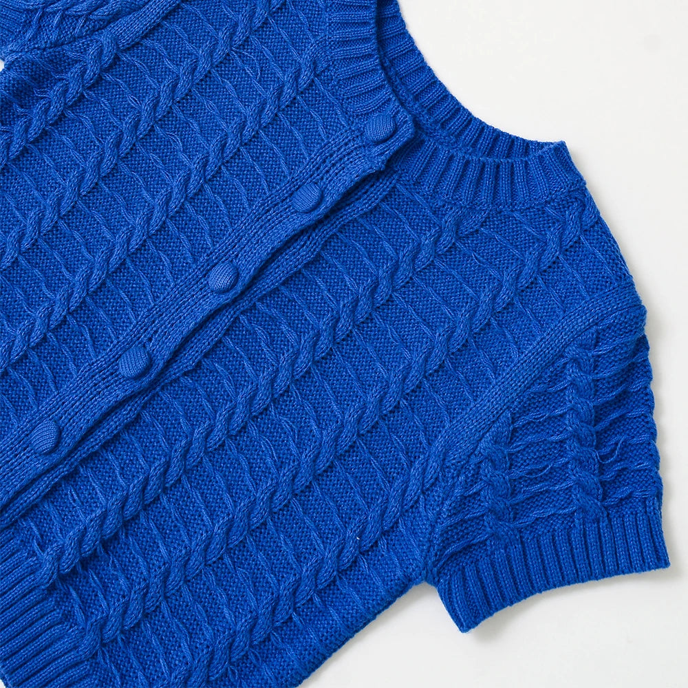 Cropped Knitted Casual Cardigan