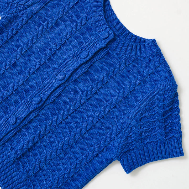 Cropped Knitted Casual Cardigan