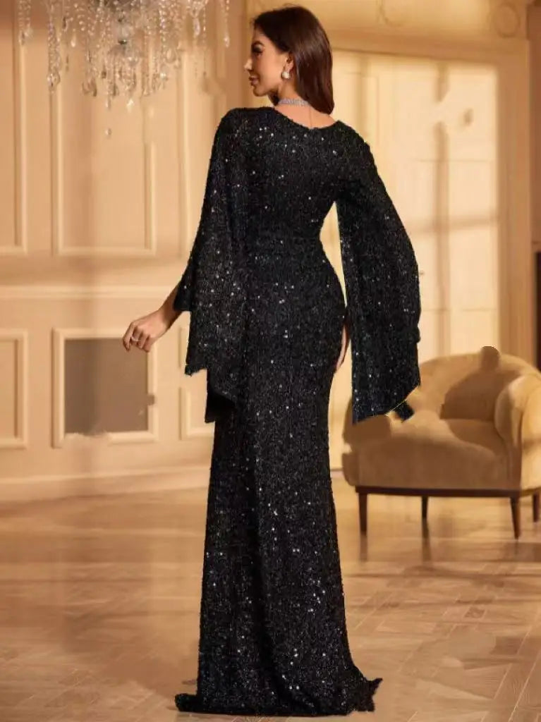 Elegant Flared Cuffs Evening Party Dress