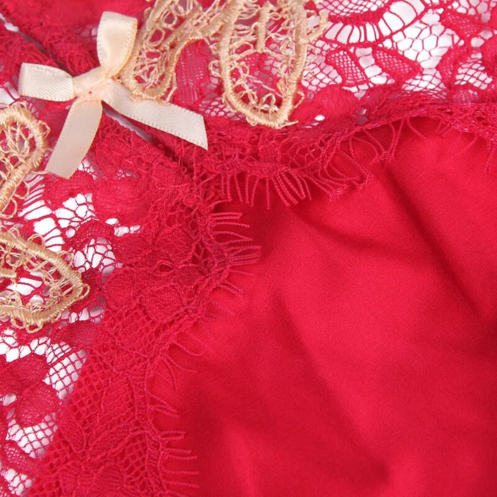 Lace Straps Plus Size Women's Satin Nightgown