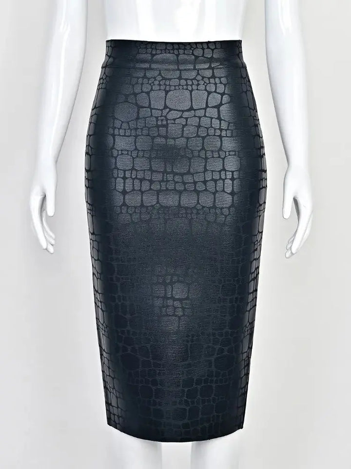 Elegant Stone Geometry High-Waist Skirt