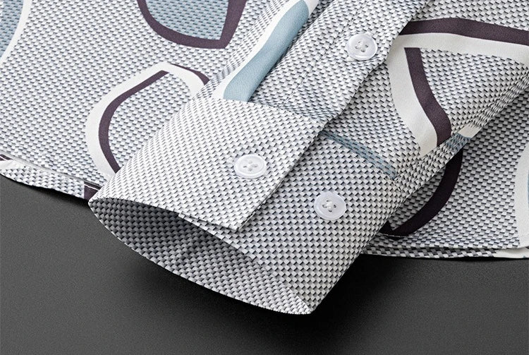Luxury Geometric Print Smart Shirt