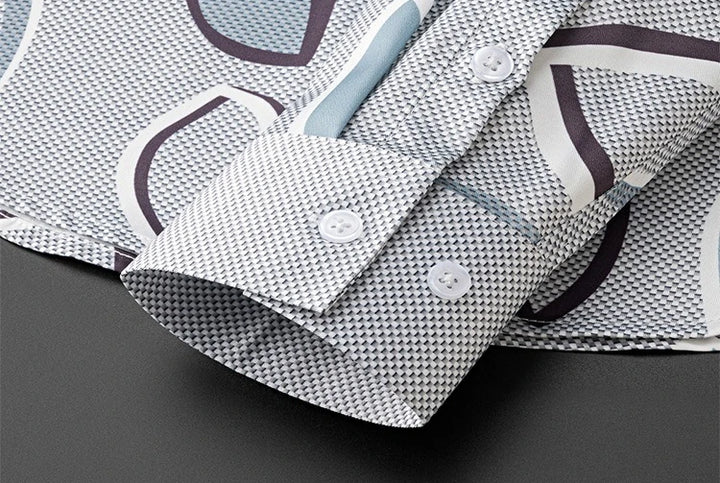 Luxury Geometric Print Smart Shirt