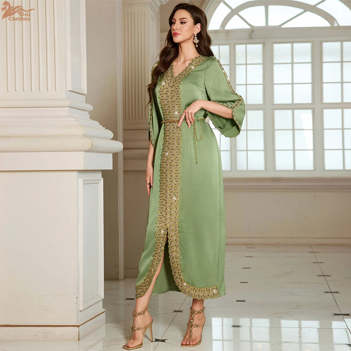 Lovely Satin Kaftan Maxi Dress