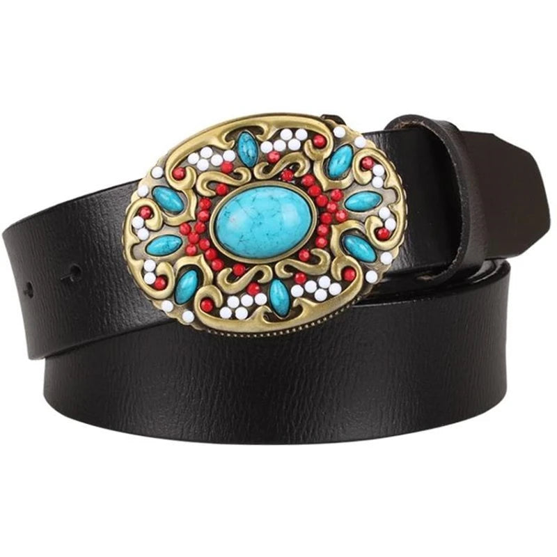 Refined Arabesque Buckle Belt