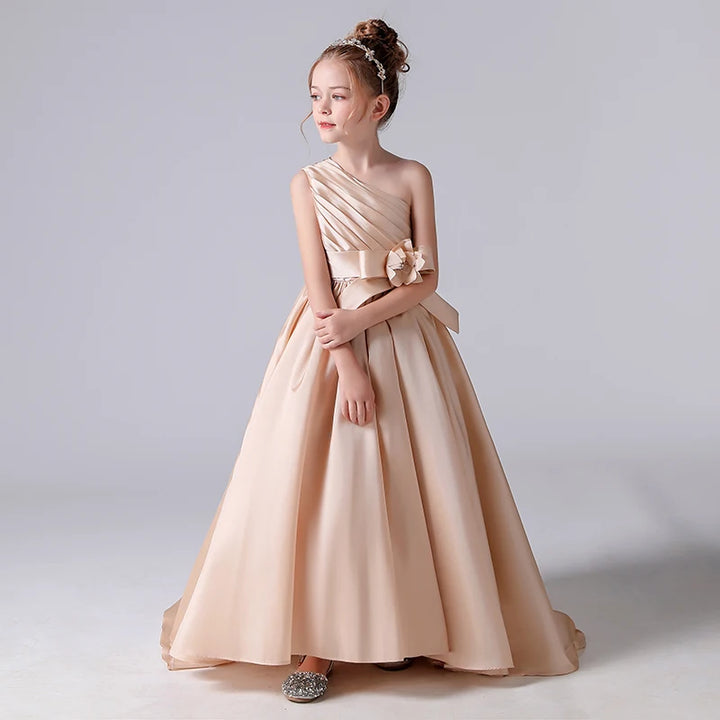 One-Shoulder Girl's Ball Gown