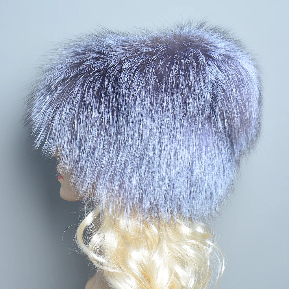 Thick Knitted Real Fur Winter Hat