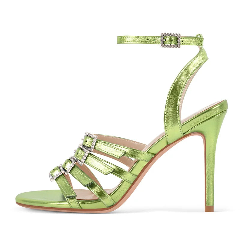 Classic Colorful Open Toe Heels