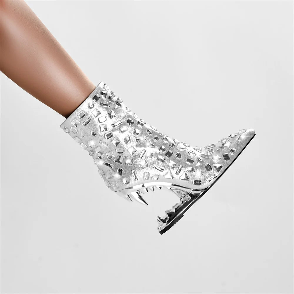 Luxe Rhinestone Ankle Boots