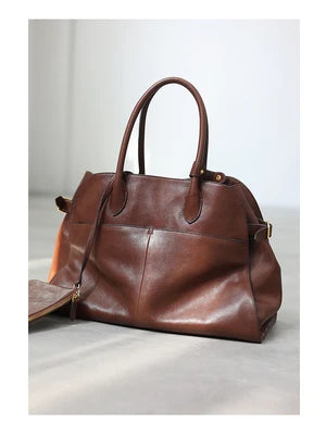 Vintage Cowhide Leather Tote Bag