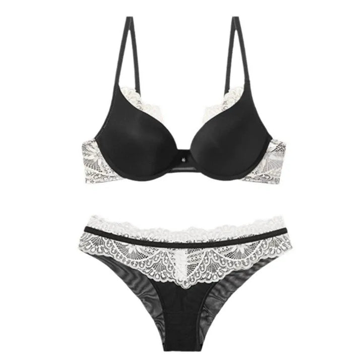 Shiny French Deep V Lingerie Set