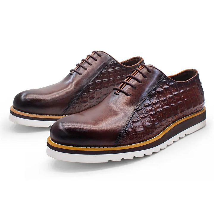 Refined Leather Stitching Oxford Shoes