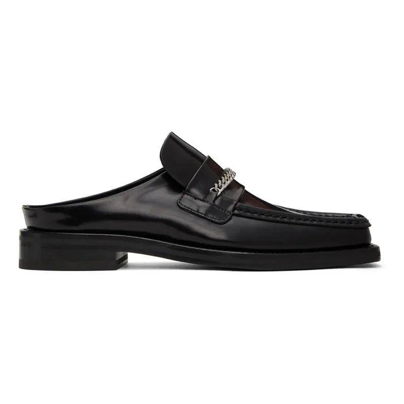 Flat Glossy Men’s Half Slippers