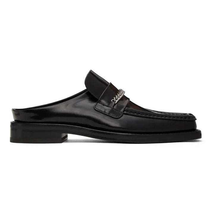 Flat Glossy Men’s Half Slippers