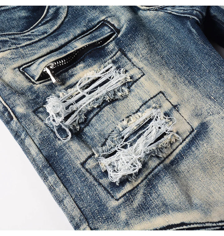 High Quality Holes Ripped Denim Jeans Pants