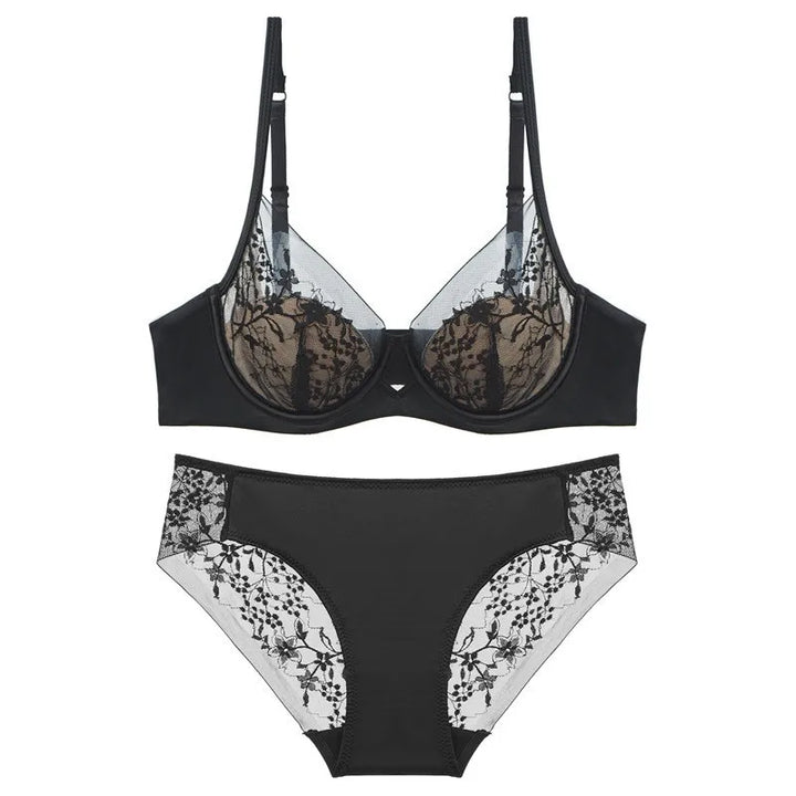 Elegant French Thin Cup Bra Set