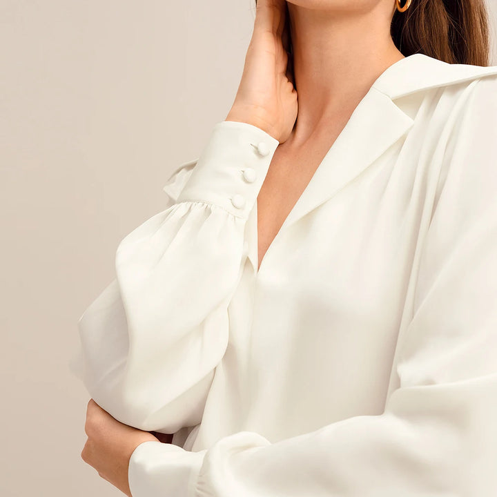 Luxury Deep V Neck Silk Top