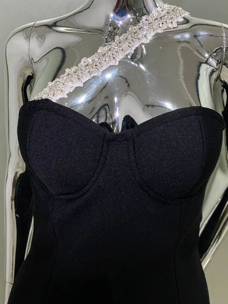 Stylish Slash Neck Midi Bodycon Dress