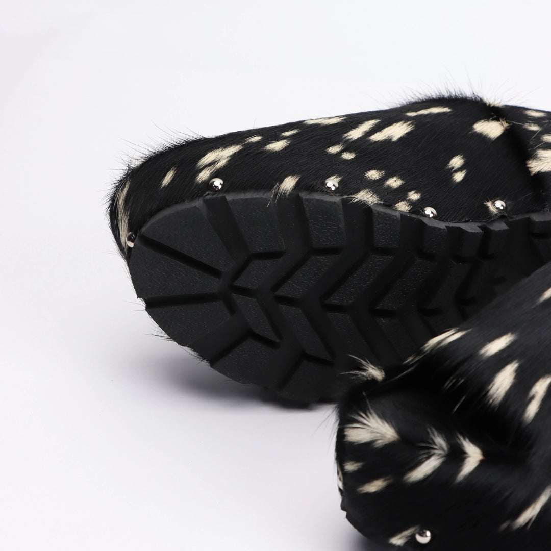 Soft Calf Hair Slip-On Mules