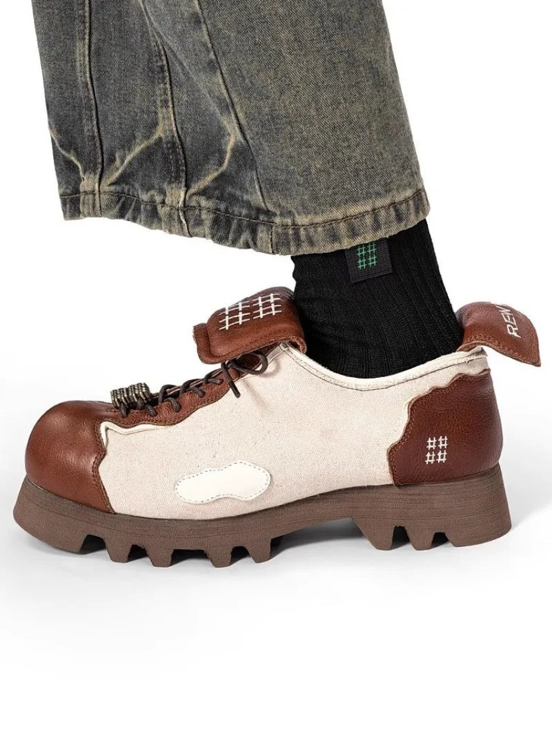 Stylish Spliced Canvas Platform Shoes