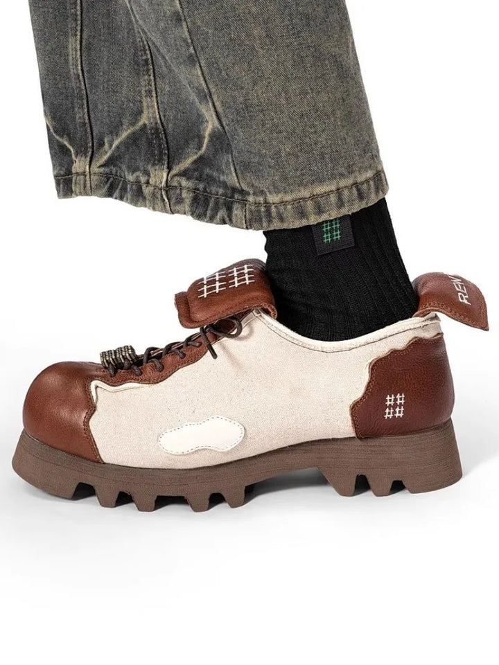 Stylish Spliced Canvas Platform Shoes