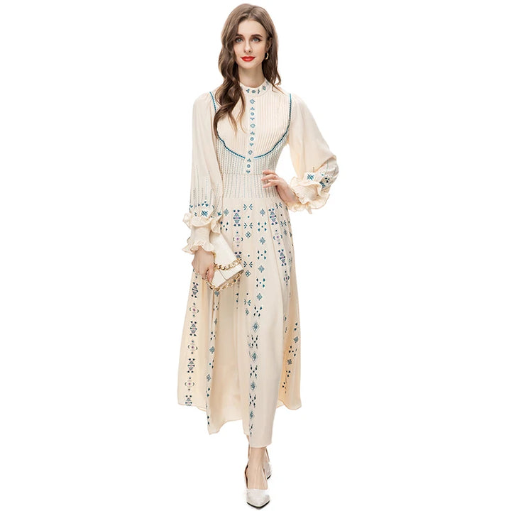 Symbol Embroidery Holiday Dress