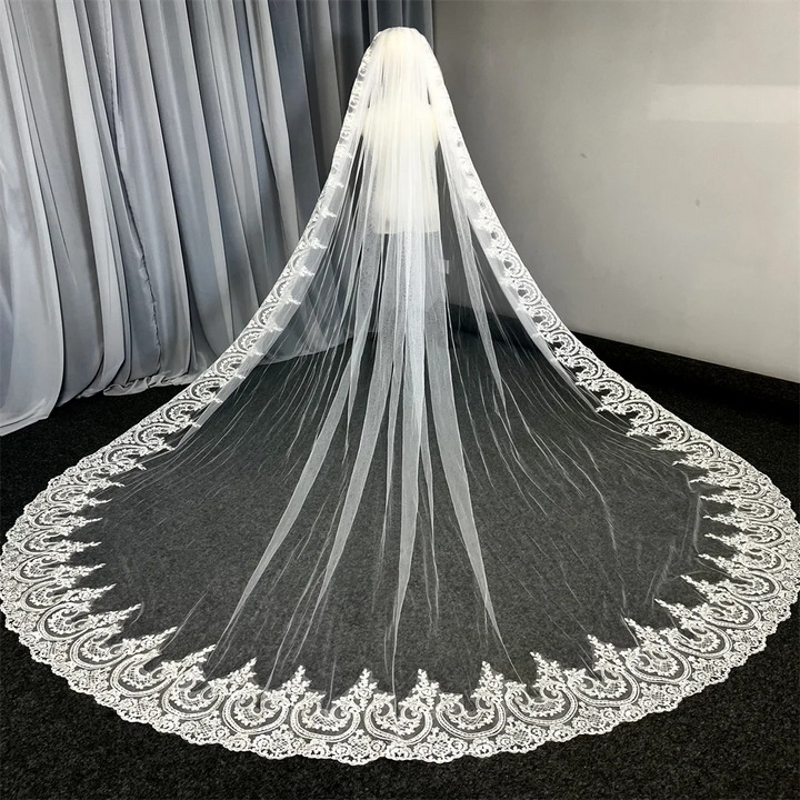 Sparkling Glitter Lace Bridal Veil