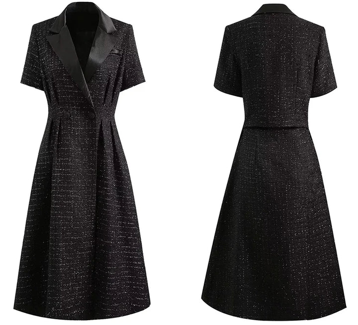 Double Breasted Tweed Dress