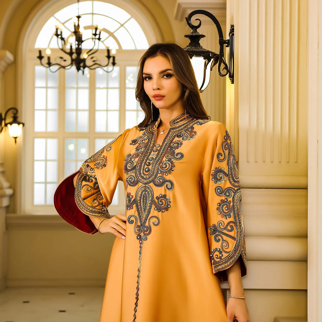 Elegant Embroidery Abaya Dress