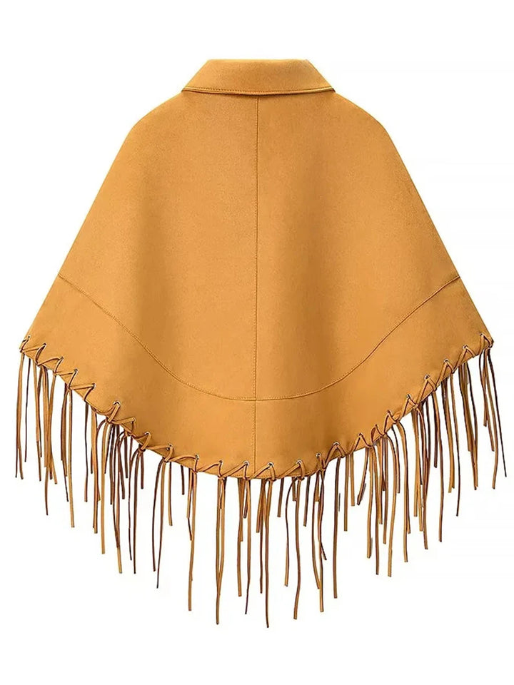 Vintage Spliced Tassel Loose Lapel Jacket