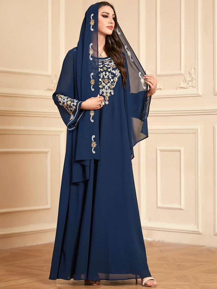 Sweet Embroidered Robe Kaftan Dress