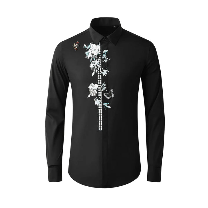 Fashionable Butterfly Logo Slim Fit Shirt