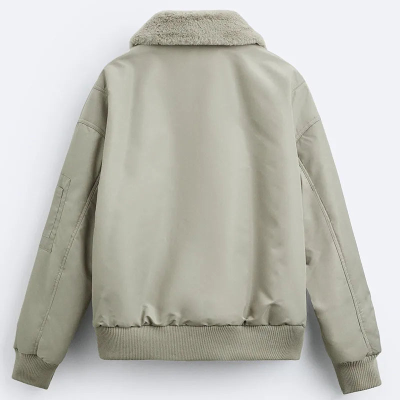 Trendy Thin Cotton Lining Pilot Coat