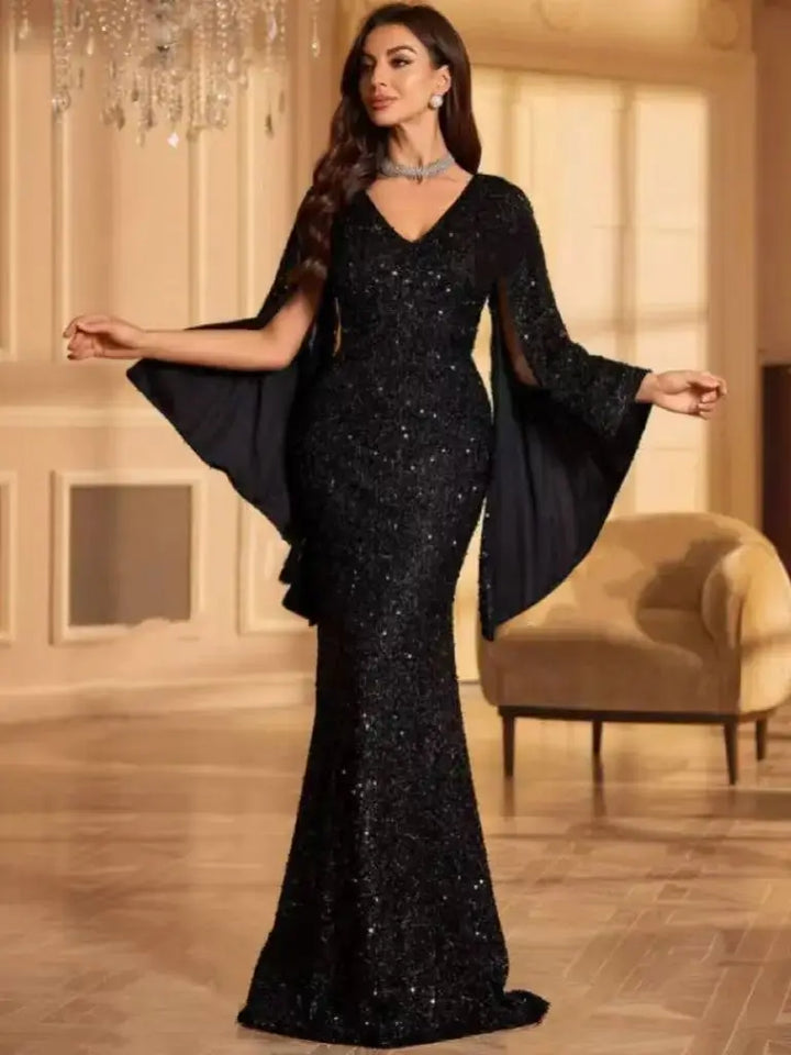 Elegant Flared Cuffs Evening Party Dress