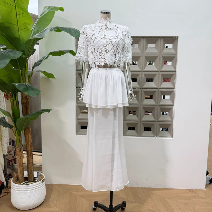 Alluring Chiffon Two Piece Skirt Set