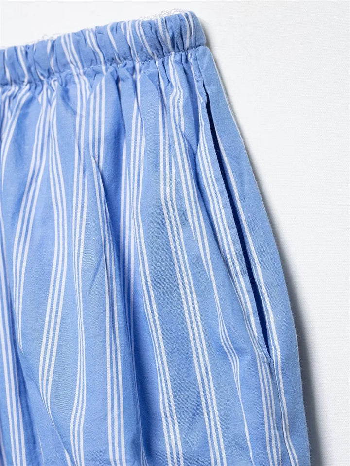 Striped Trim Puffy Mini Shorts