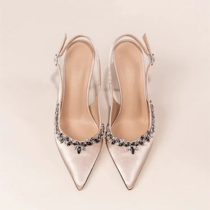Classic Rhinestone Slingback High Heels