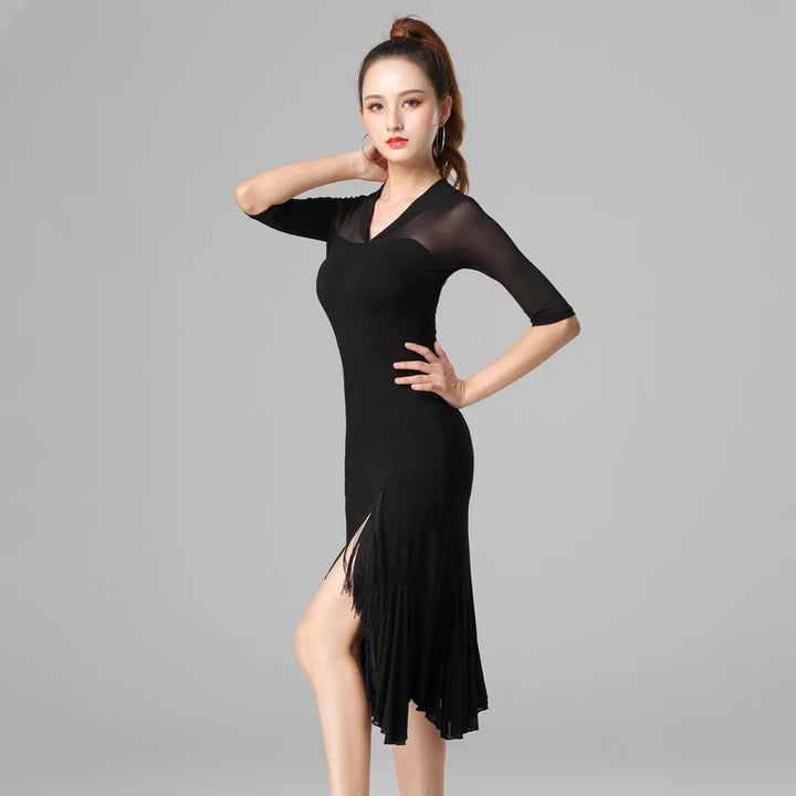 Sweet V-Neck Latin Dance Dress