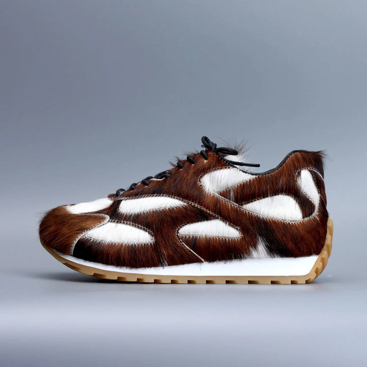 Luxury Low-top Natural Calf Hair Women's Sneakers