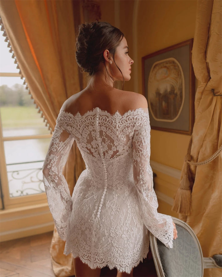 Exquisite Flower Embroidery Illusion Prom Dress