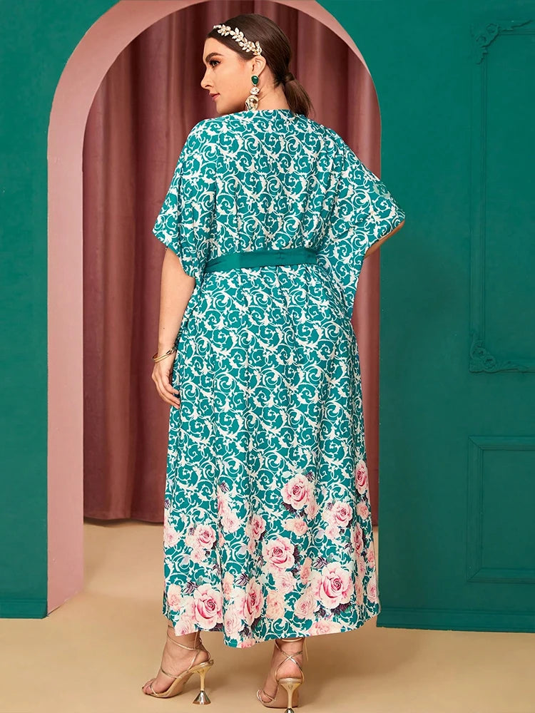 Modest Printed Formal Maxi Dress