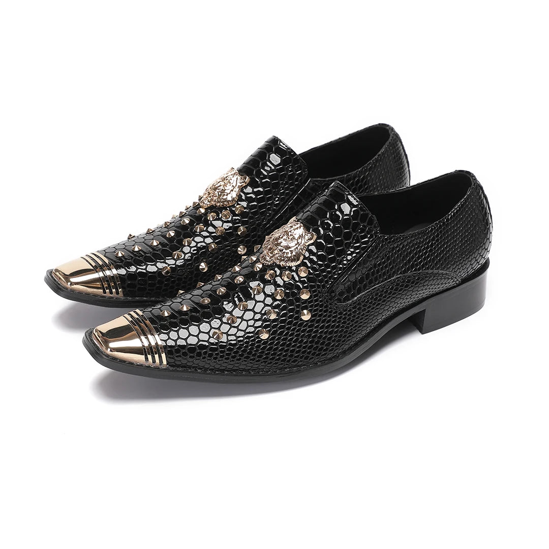 Stylish Rivet Suede Leather Dress Shoes