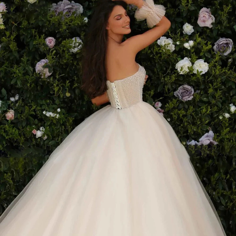 Exquisite Strapless A-Line Bridal Gown