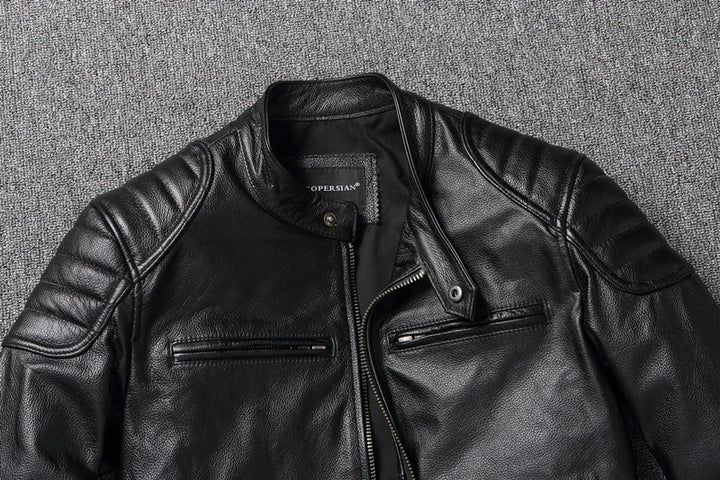 Attractive Cowhide Leather Motorcycle Jacket
