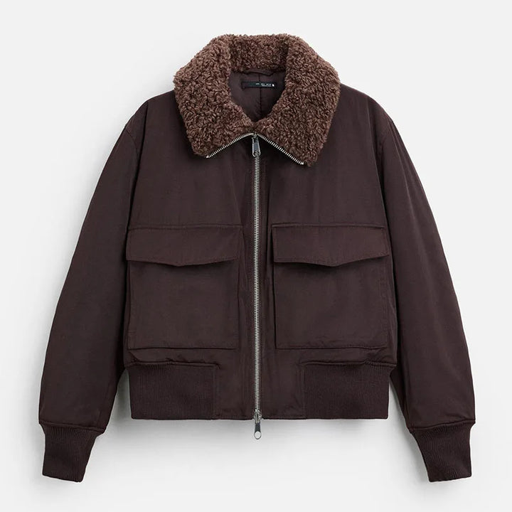 Fashionable Fur Collar Short Jacket