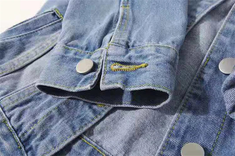 Classic Three Quarter Sleeves Jean Jacket