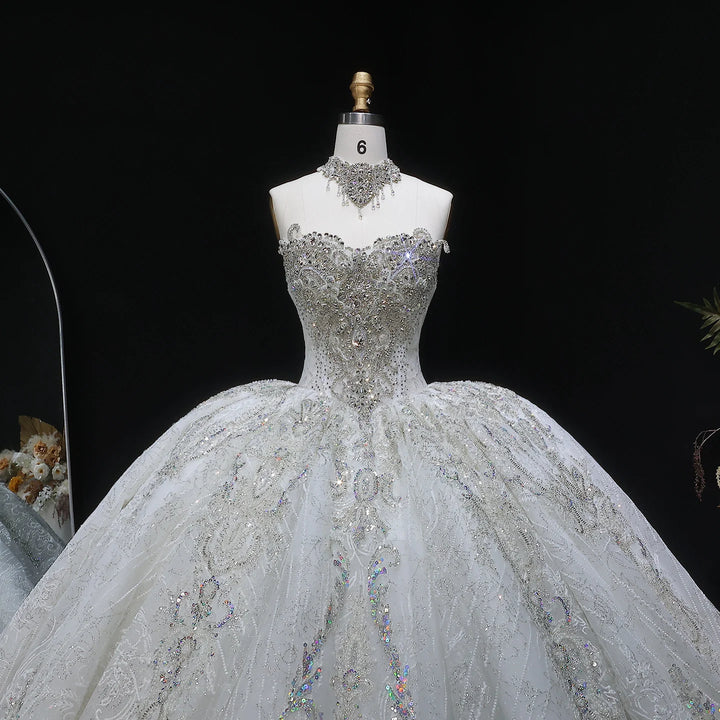 Elegant Sweetheart White Tulle Bridal Couture